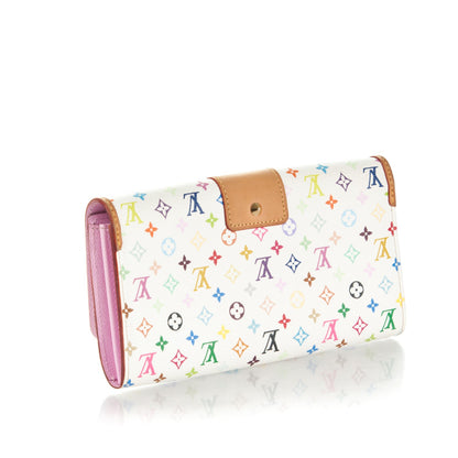 Louis Vuitton Monogram Multicolor Sarah Noeud Wallet White Litchi 3 of 7
