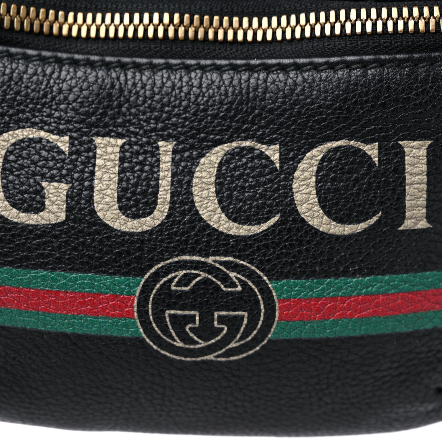 Gucci Grained Calfskin Small Logo Belt Bag Black 12 of 13