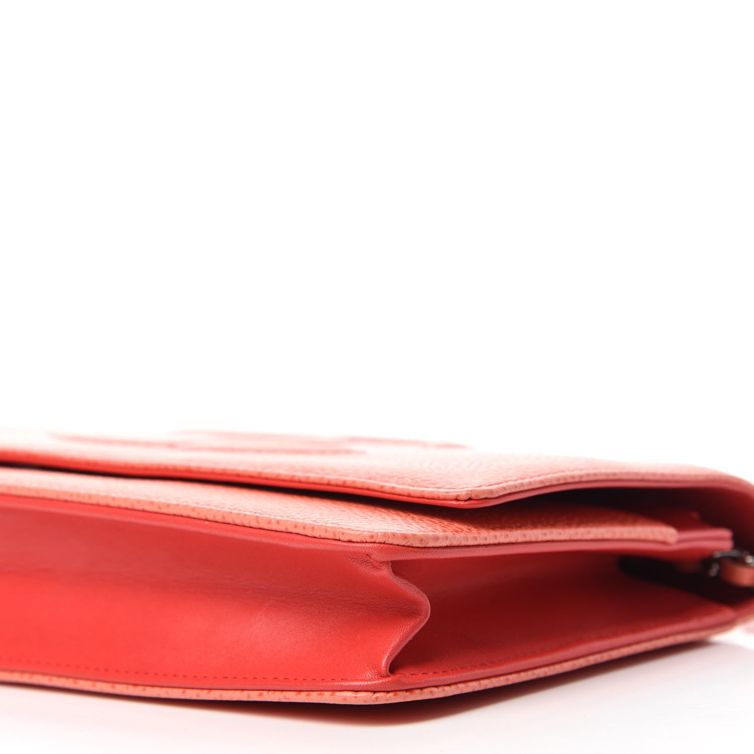 Chanel Caviar Timeless CC Wallet On Chain WOC Light Red 7 of 11