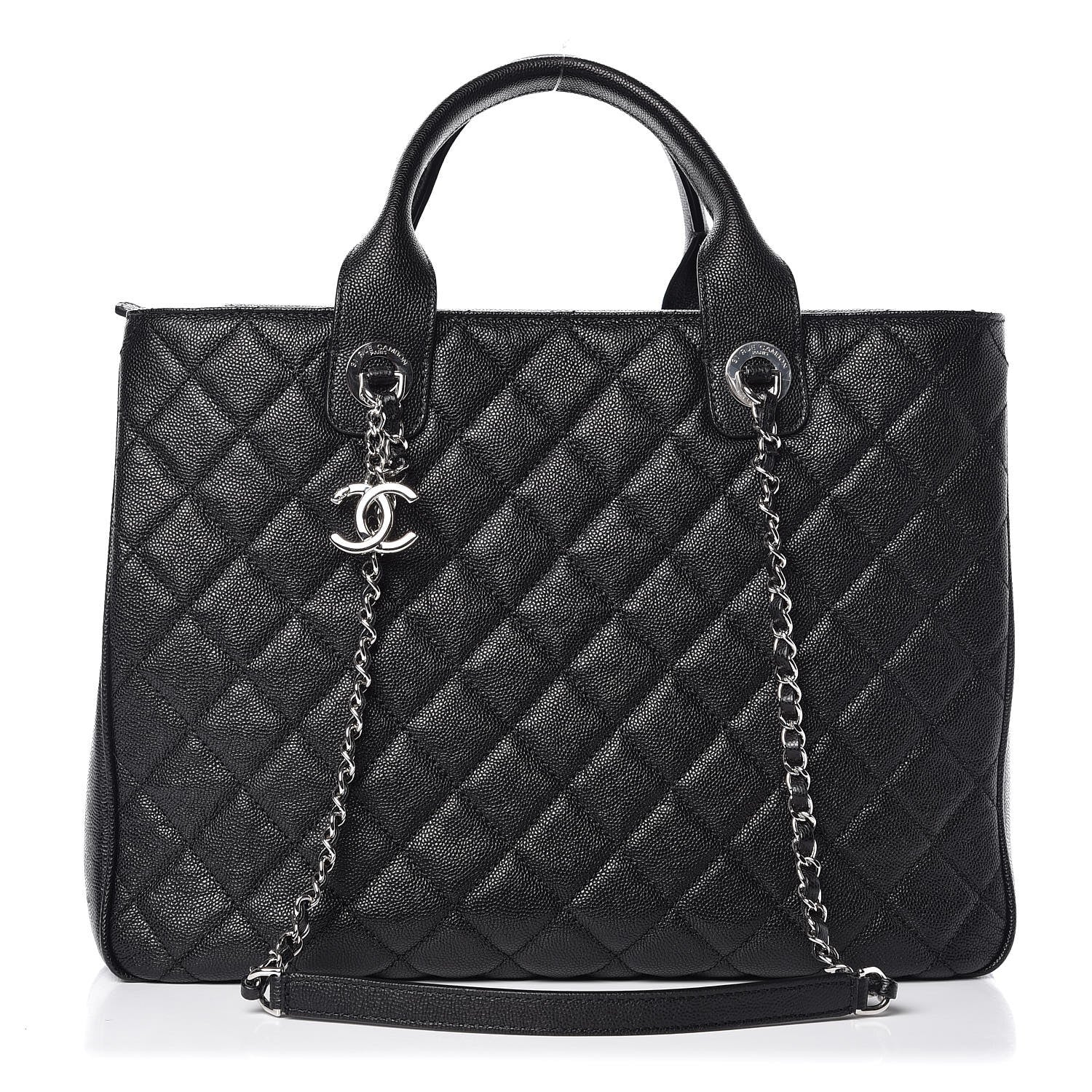 Chanel Caviar Quilted Large Urban Companion Top Handle Shopping Tote Black 1 of 9
