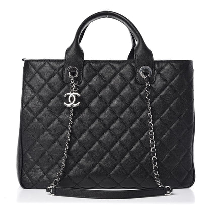 Chanel Caviar Quilted Large Urban Companion Top Handle Shopping Tote Black 1 of 9
