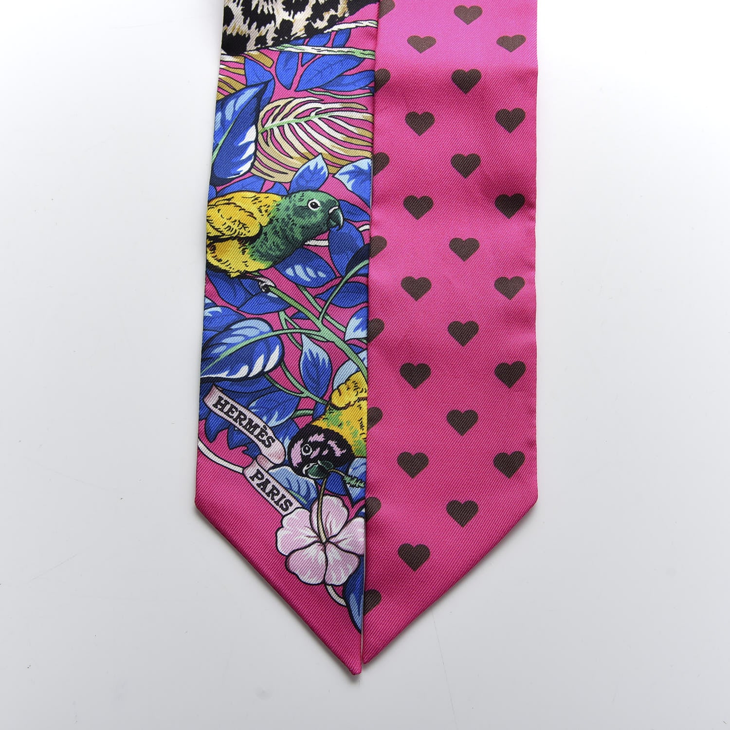 Hermes Silk Jungle Love Love Twilly Rose Vif Bleu Roy 2 of 4