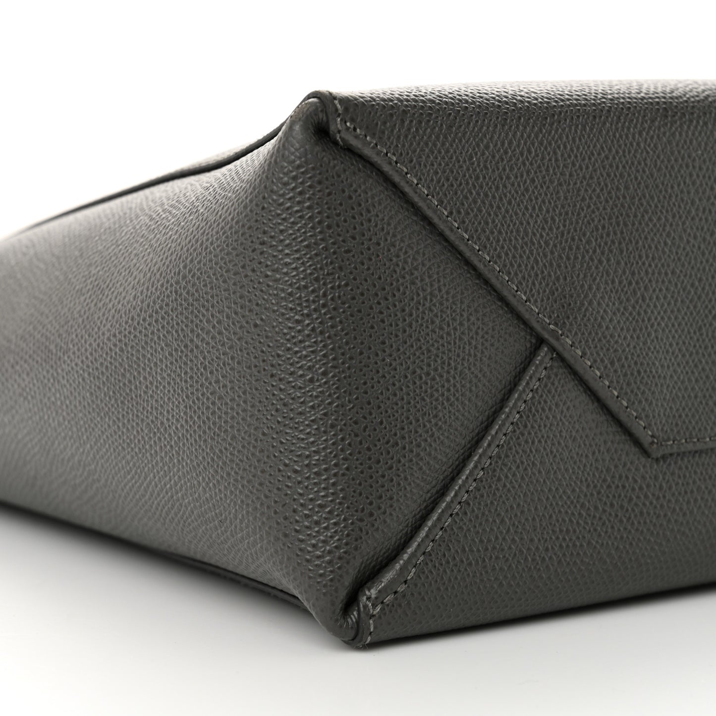 Grained Calfskin Small Vertical Cabas Grey