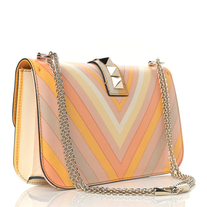 Valentino Garavani Vitello Native Couture 1975 Medium Glam Lock Rockstud Flap Mandarin Sorbet 3 of 11