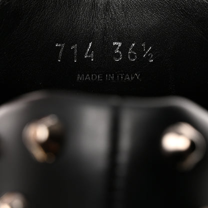 Prada Spazzolato Rois Studded Lace Up Monolith 55mm Derby Loafers 36.5 Black 7 of 9