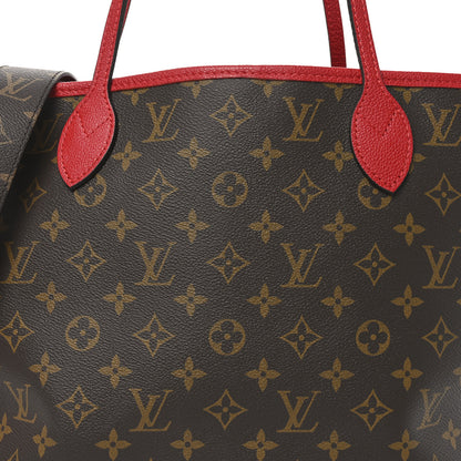 Louis Vuitton Monogram Inside Out Neverfull Bandouliere MM Sari Red 7 of 9