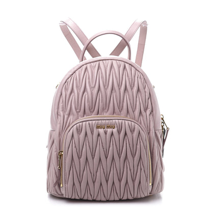Miu Miu Nappa Matelasse Backpack Mughetto 1 of 9