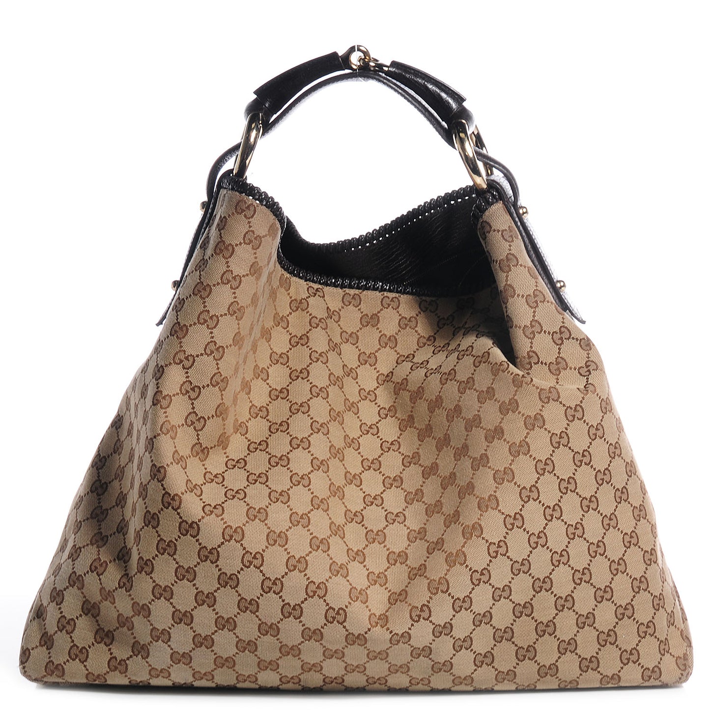 Monogram Large Horsebit Chain Hobo Dark Brown