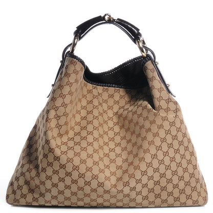 Gucci Monogram Large Horsebit Chain Hobo Dark Brown 1 of 9