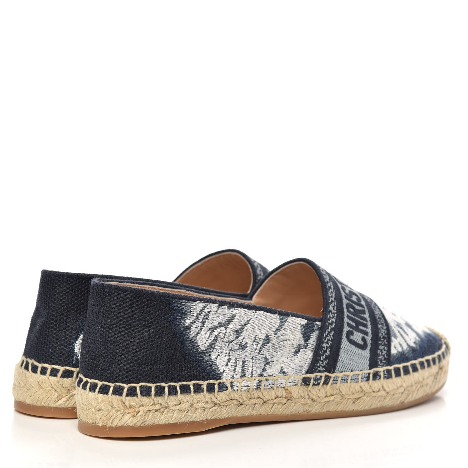 Christian Dior Canvas Tie and Dior Embroidered Granville 15mm Espadrilles 38.5 Denim 4 of 9