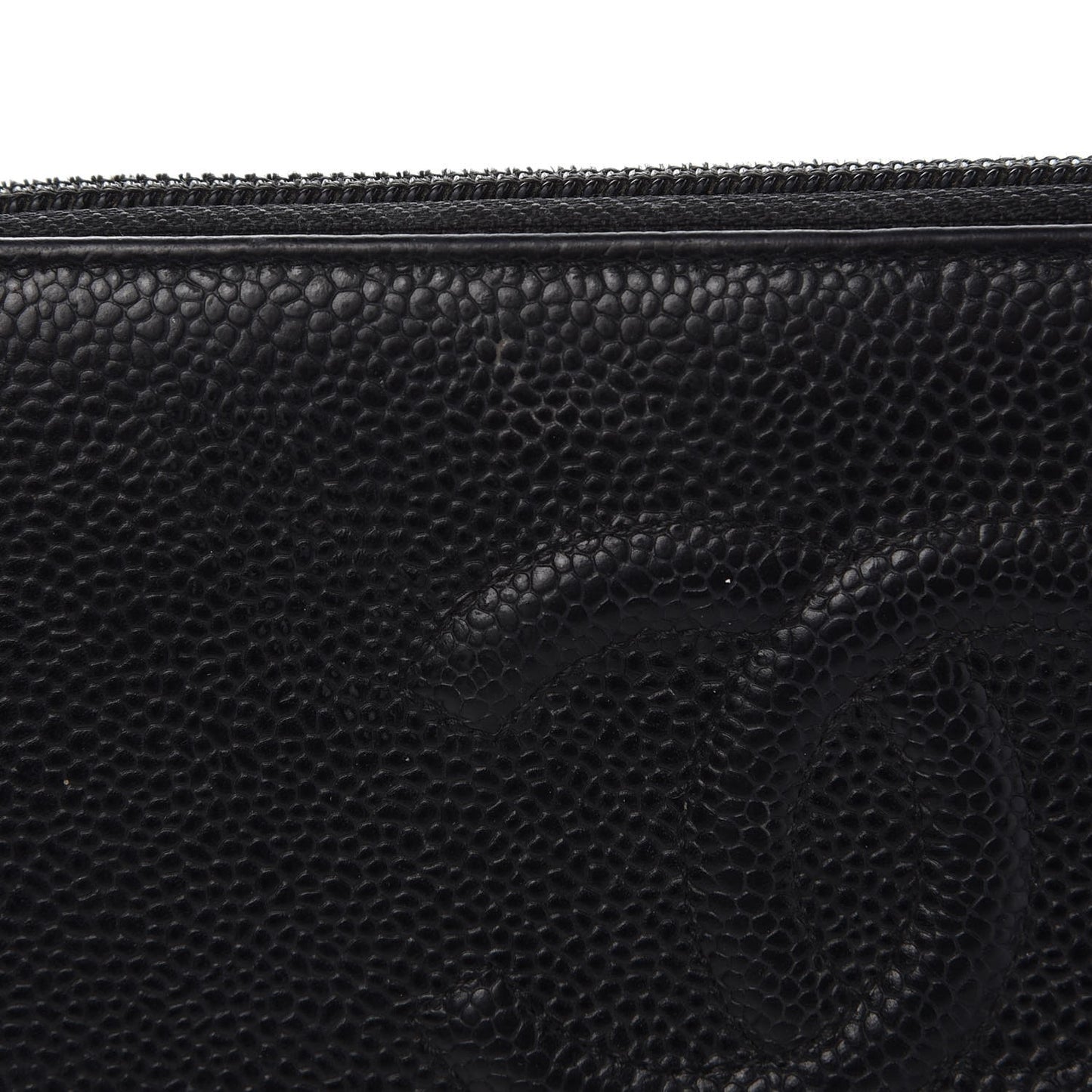 Caviar Large Timeless CC Zip Around Wallet Black