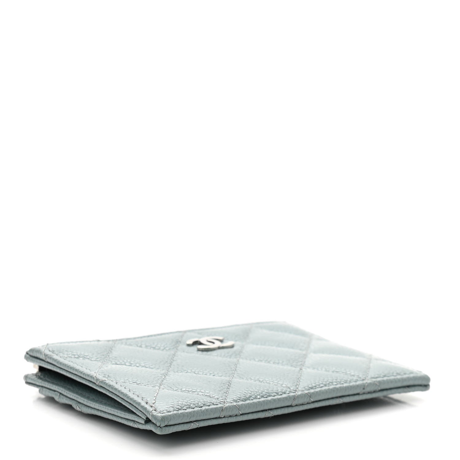 Chanel Caviar Quilted CC Zip Card Holder Light Blue 4 of 7