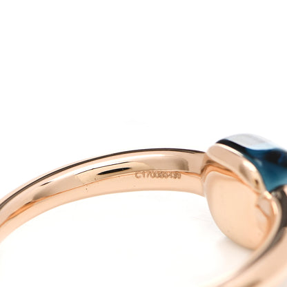 Pomellato 18K Rose Gold London Blue Topaz M'Ama Non M'Ama Ring 50 5.5 5 of 8