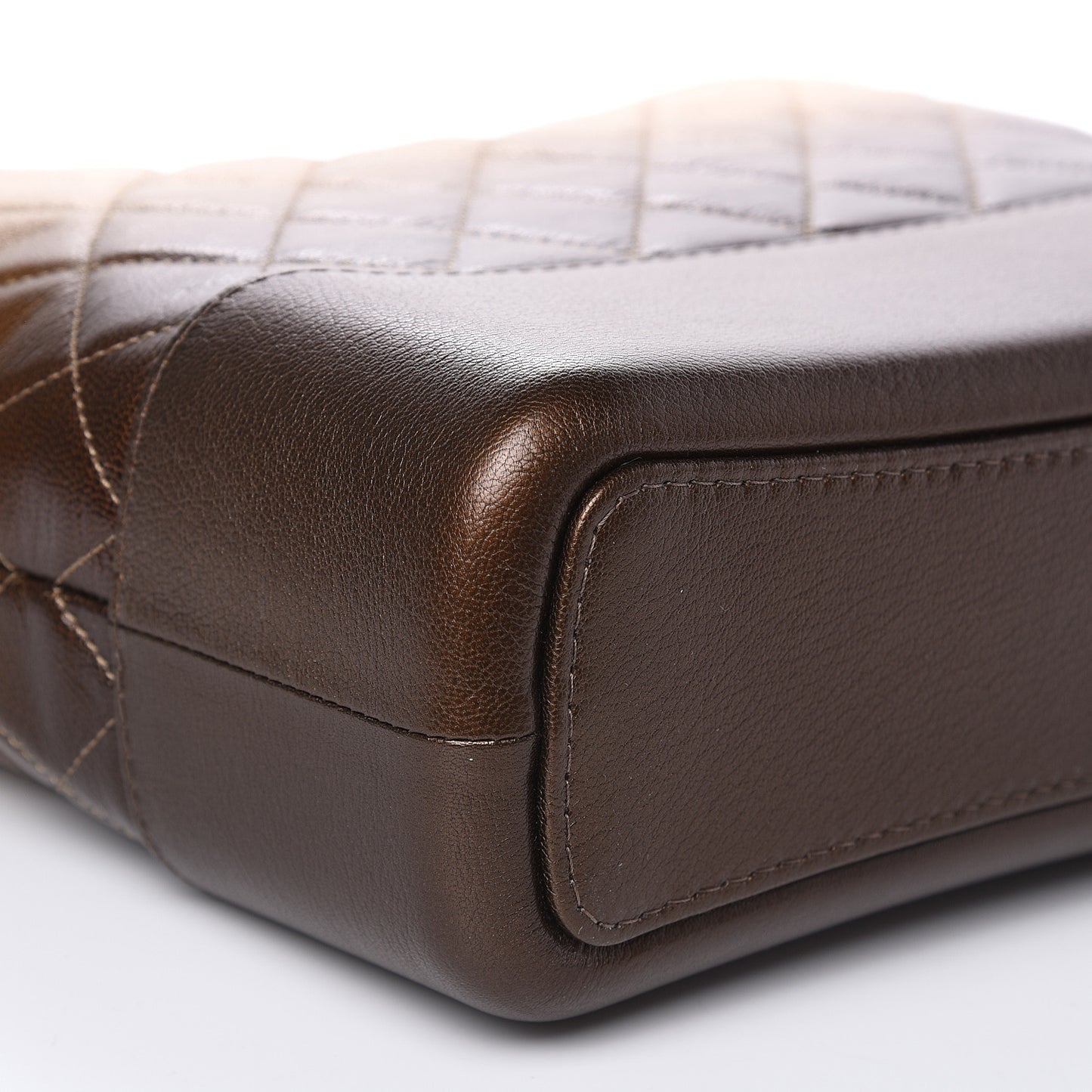 Metallic Goatskin Quilted Medium Gabrielle Hobo Dark Gold Bronze