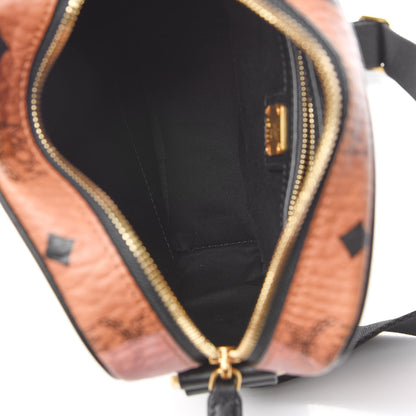 MCM Visetos Mini Flight Print Traveler Crossbody Bag Cognac 5 of 10