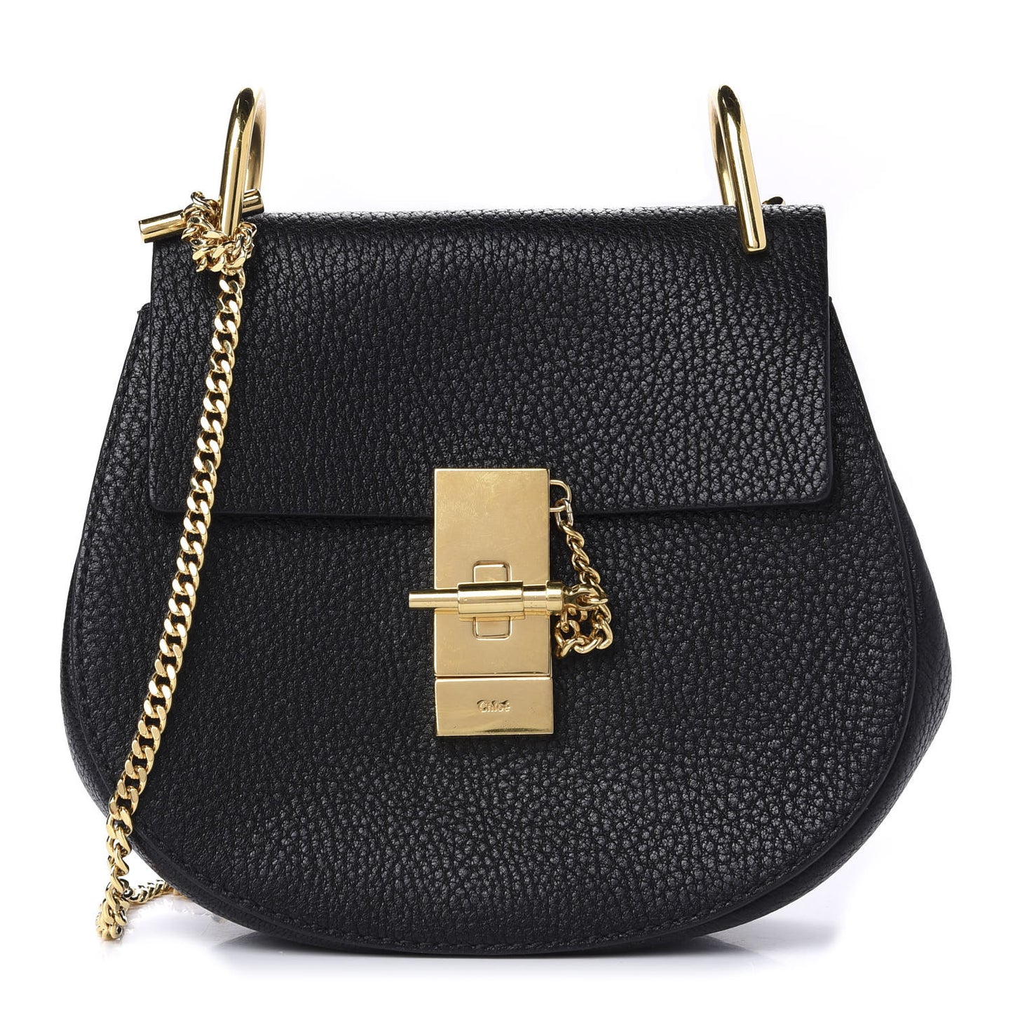Grained Lambskin Mini Drew Shoulder Bag Black