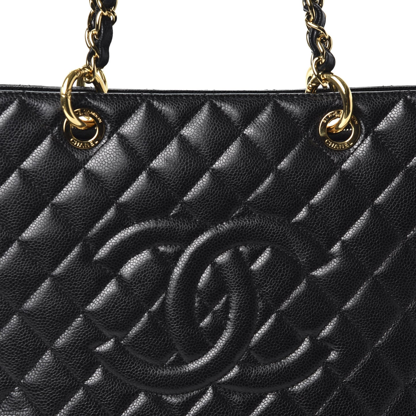 Caviar Quilted Grand Shopping Tote GST Black