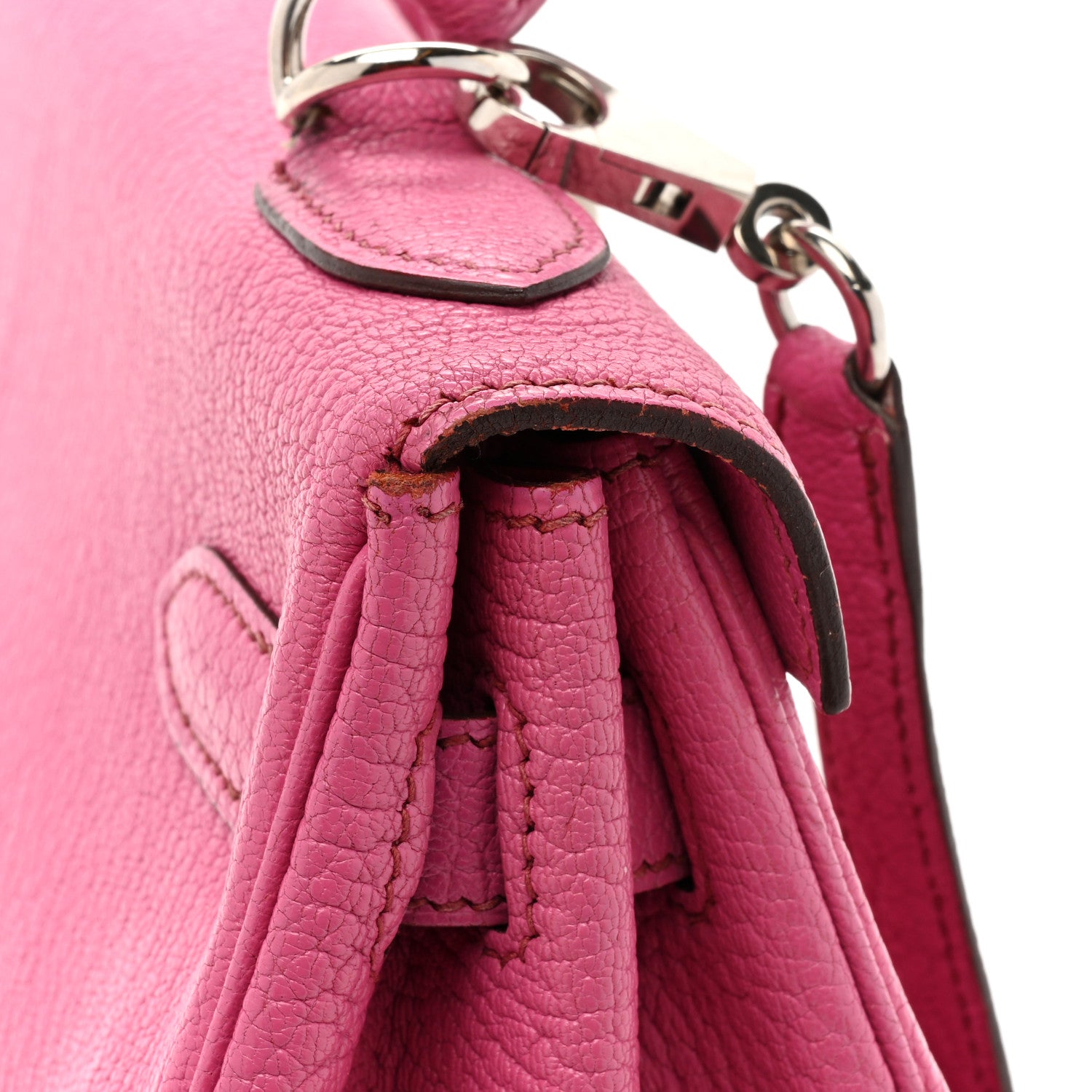 Hermes Chevre de Coromandel Kelly Retourne 32 Fuchsia 13 of 14