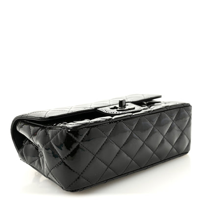 Chanel Patent Calfskin Quilted Mini Rectangular Flap So Black 4 of 10