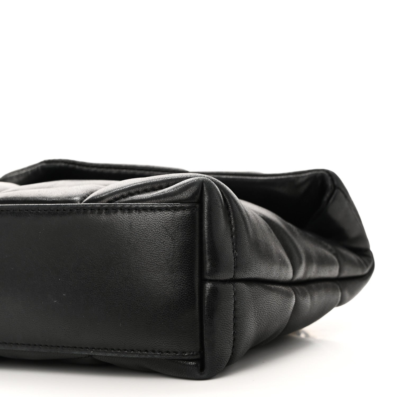 Saint Laurent Lambskin Quilted Toy Loulou Puffer Monogram Chain Satchel Black 10 of 11
