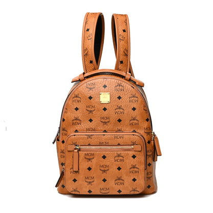 MCM Visetos Mens Medium Stark Backpack Cognac 1 of 9