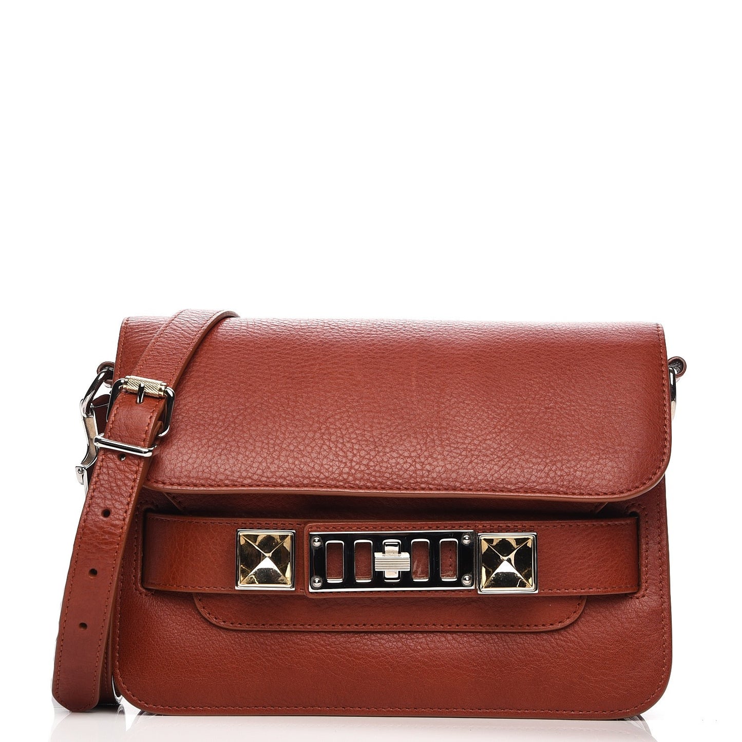 Calfskin Mini PS11 Classic Shoulder Bag Saddle
