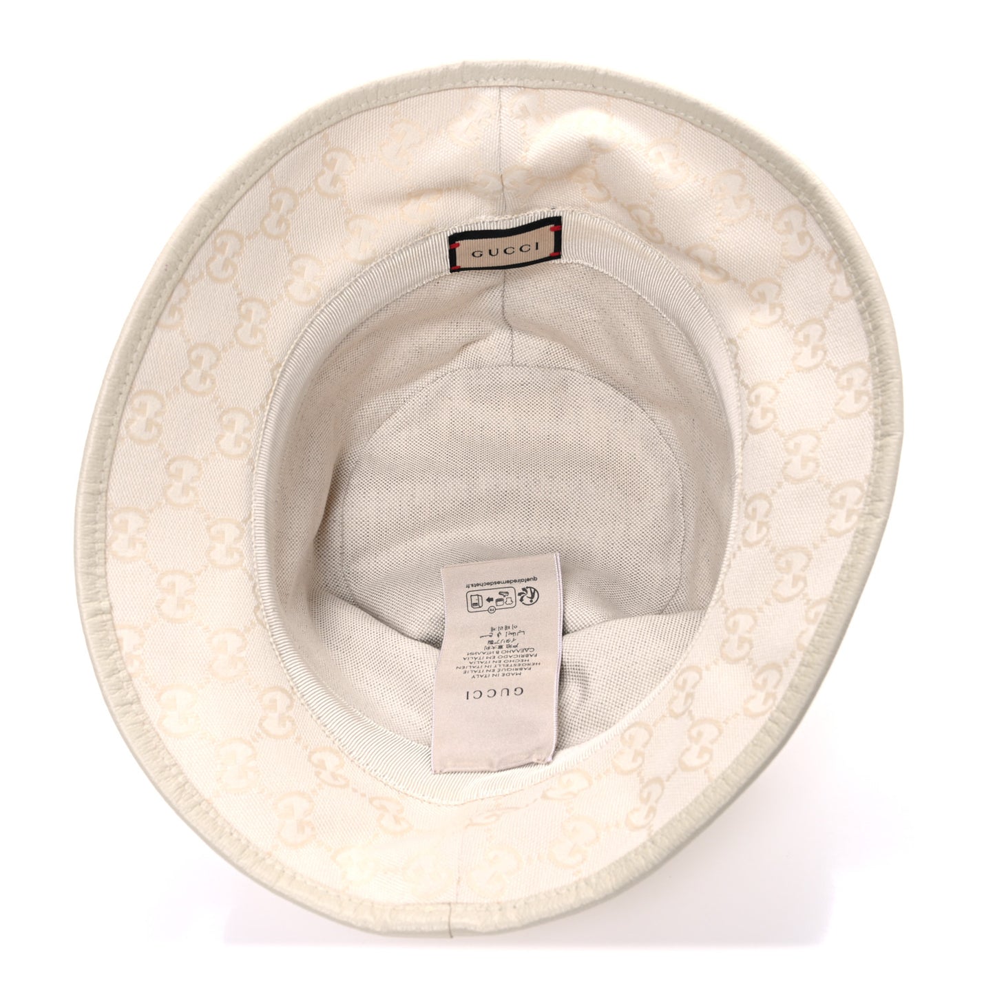 Monogram Textured Dollar Calfskin GG Jago Bucket Hat S Ivory