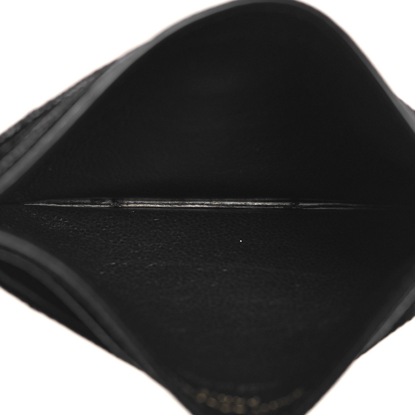 Grain De Poudre Matelasse Chevron Monogram Credit Card Case Black