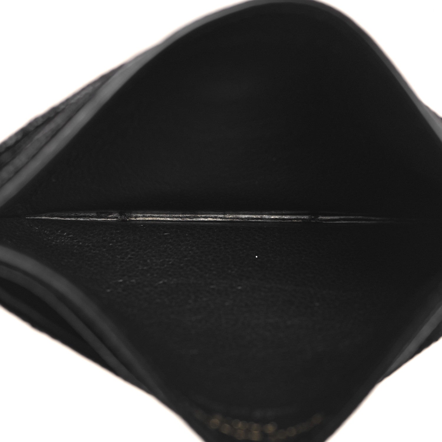 Saint Laurent Grain De Poudre Matelasse Chevron Monogram Credit Card Case Black 5 of 8