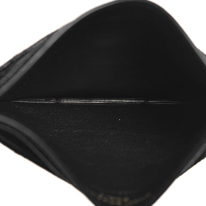 Saint Laurent Grain De Poudre Matelasse Chevron Monogram Credit Card Case Black 5 of 8