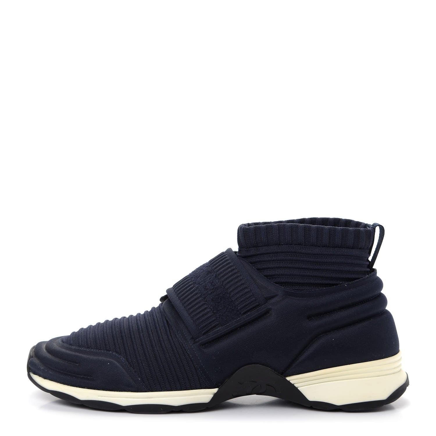 Chanel Stretch Fabric CC Sneakers 38 Blue 1 of 10