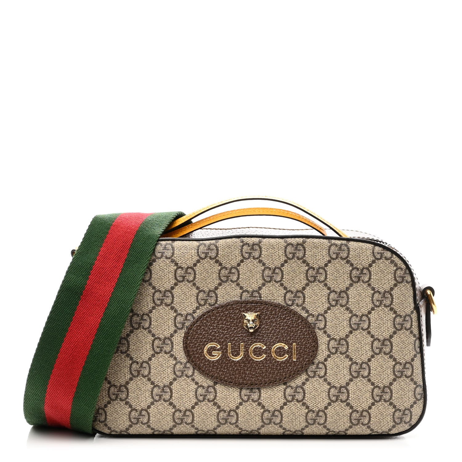 Gucci GG Supreme Monogram Web Neo Vintage Shoulder Bag Beige New Acero Crop 1 of 11