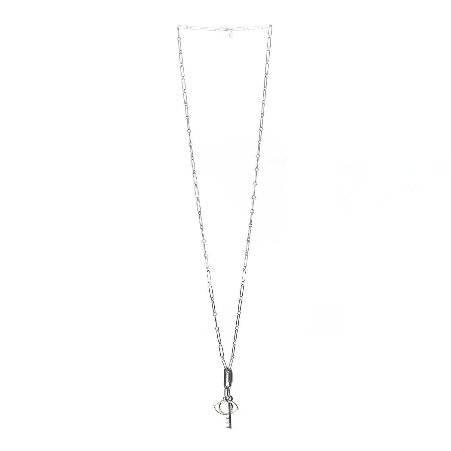 Hermes Palladium Permabrass Curiosite Charm Pendant Necklace 3 of 8