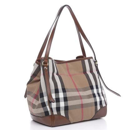 Burberry House Check Small Canterbury Tote Dark Tan 4 of 11