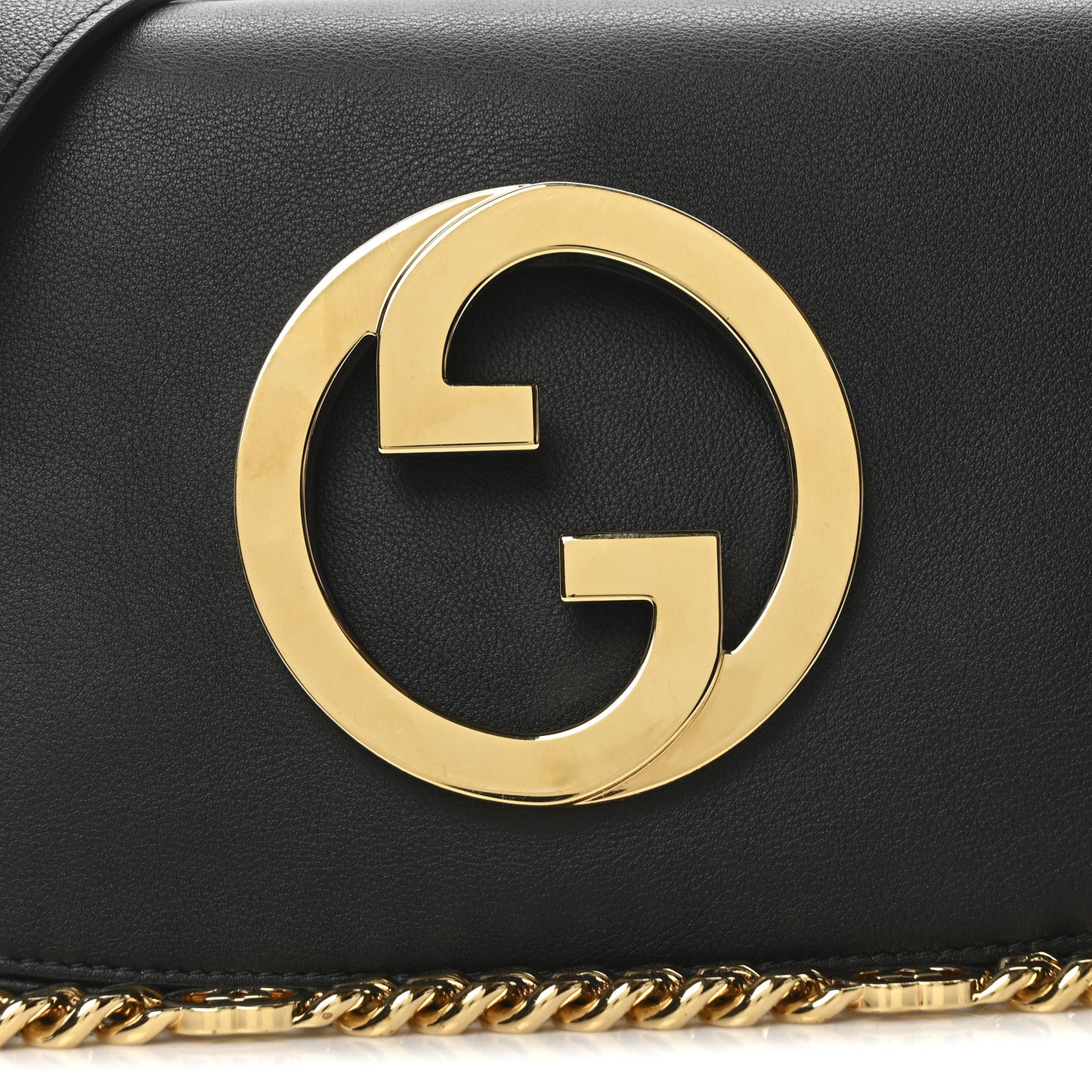 Roxy Calfskin Blondie Chain Shoulder Flap Bag Black