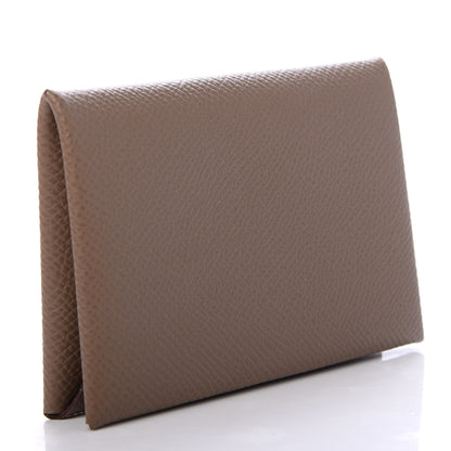 Hermes Epsom Calvi Card Case Etoupe 3 of 7
