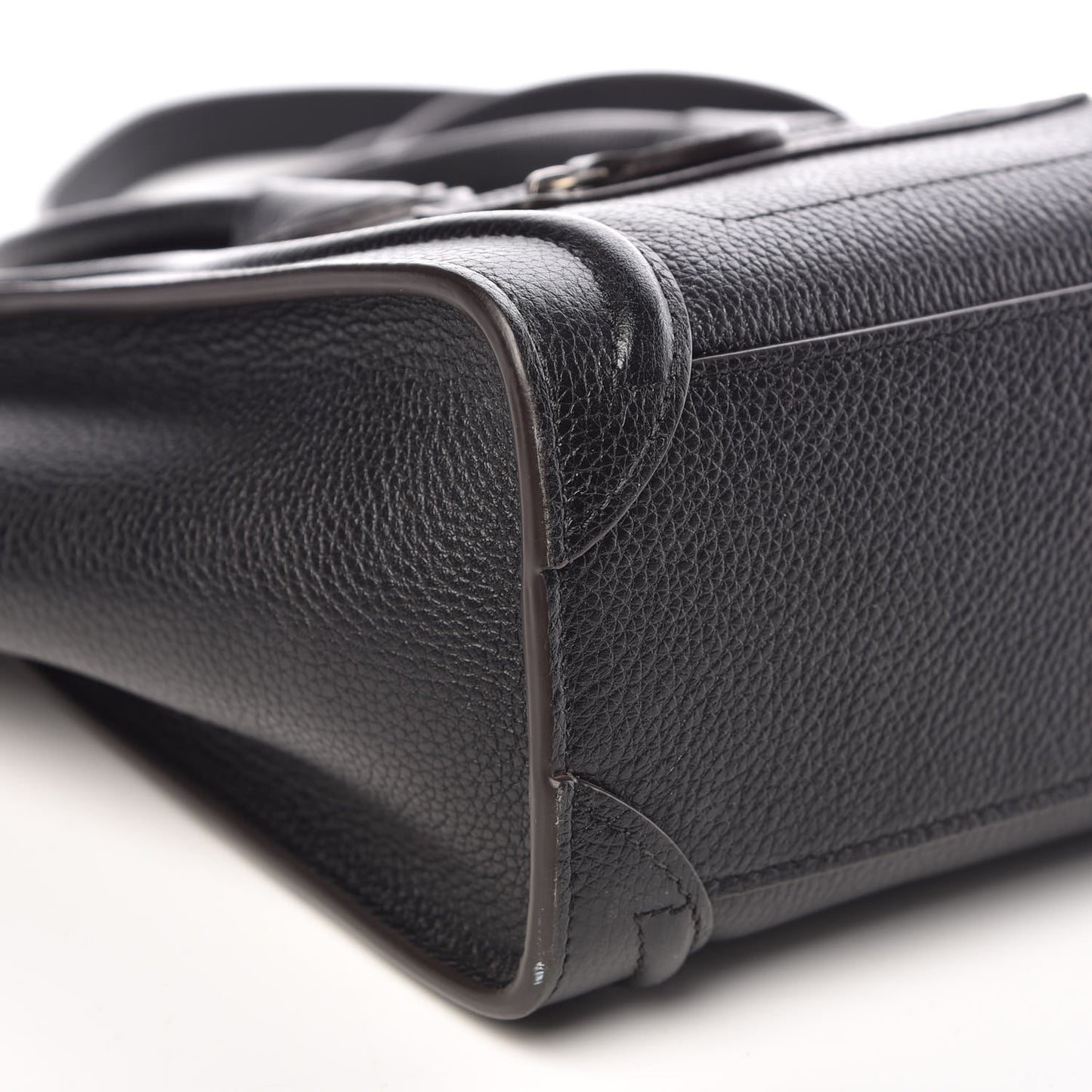 Drummed Calfskin Nano Luggage Black