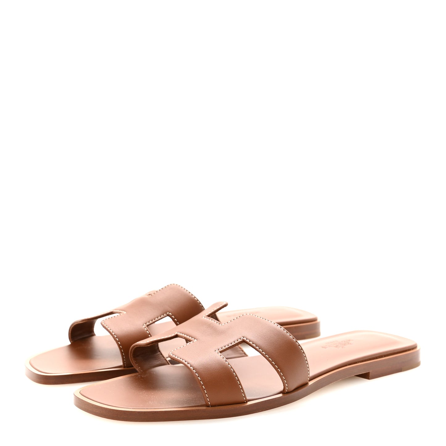 Box Calfskin Oran Sandals 37.5 Gold