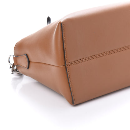 Fendi Vitello Dolce Bi-Color FF 1974 Embossed Medium By The Way Boston Bag Brandy Maya Black 6 of 9