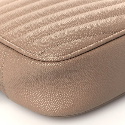 Saint Laurent Grain De Poudre Matelasse Monogram Mini Lou Camera Bag Dark Beige 9 of 11