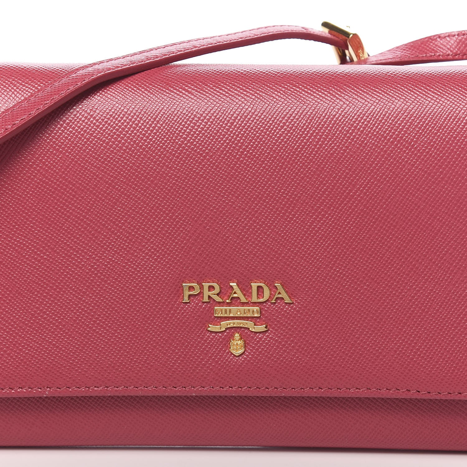 Prada Saffiano Metal Flap Wallet with Strap Peonia 9 of 9