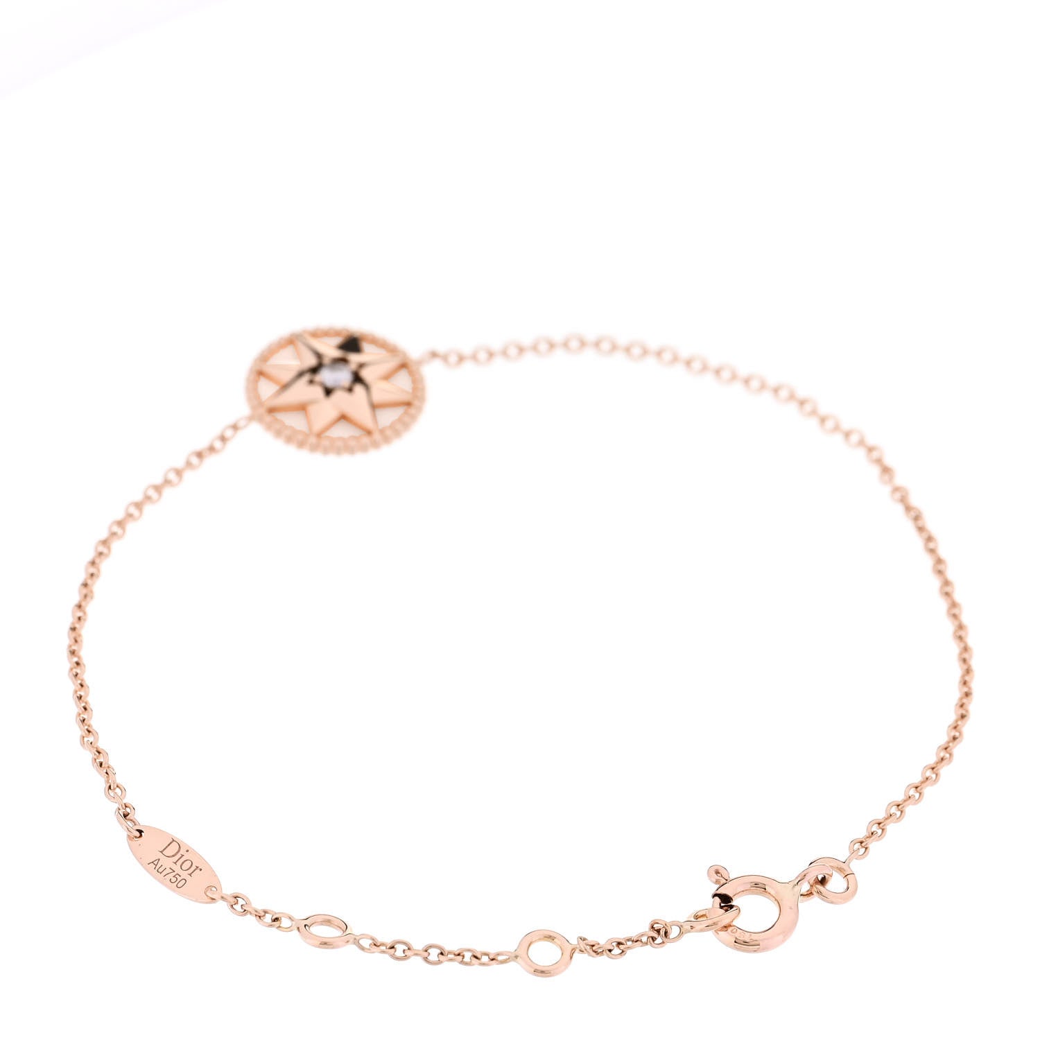 Christian Dior 18K Rose Gold Diamond Pink Opal Rose Des Vents Bracelet 2 of 5