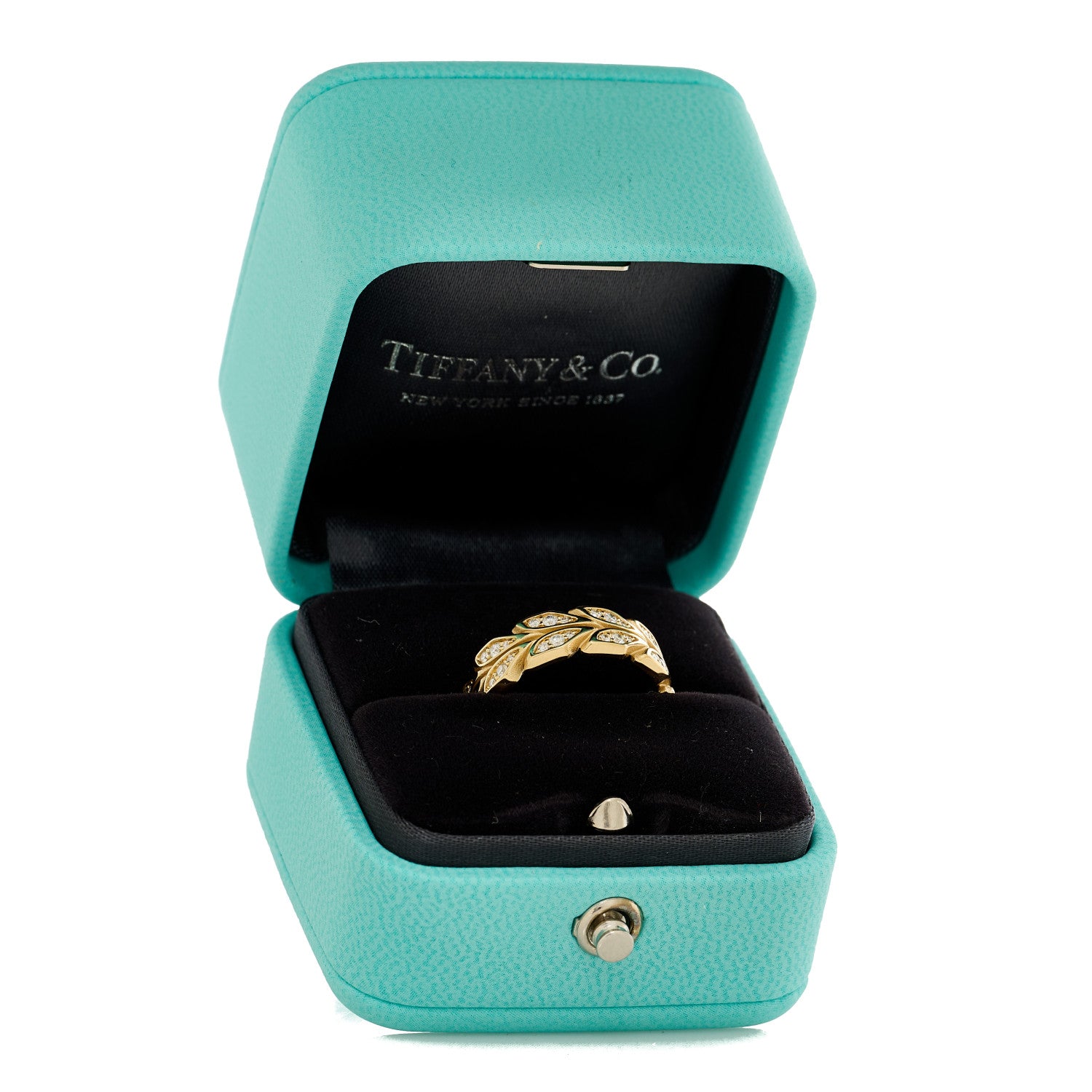 Tiffany 18K Yellow Gold Diamond Victoria Vine Band Ring 52 6 6 of 6