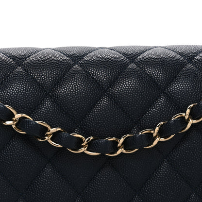Chanel Caviar Quilted Medium Double Flap Navy 8 of 11