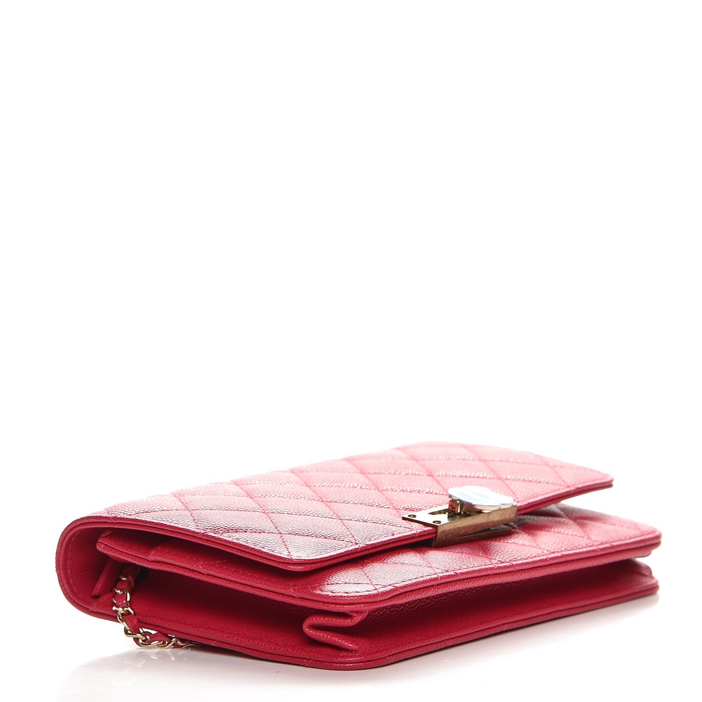Caviar Quilted Golden Class Wallet On Chain WOC Fuchsia