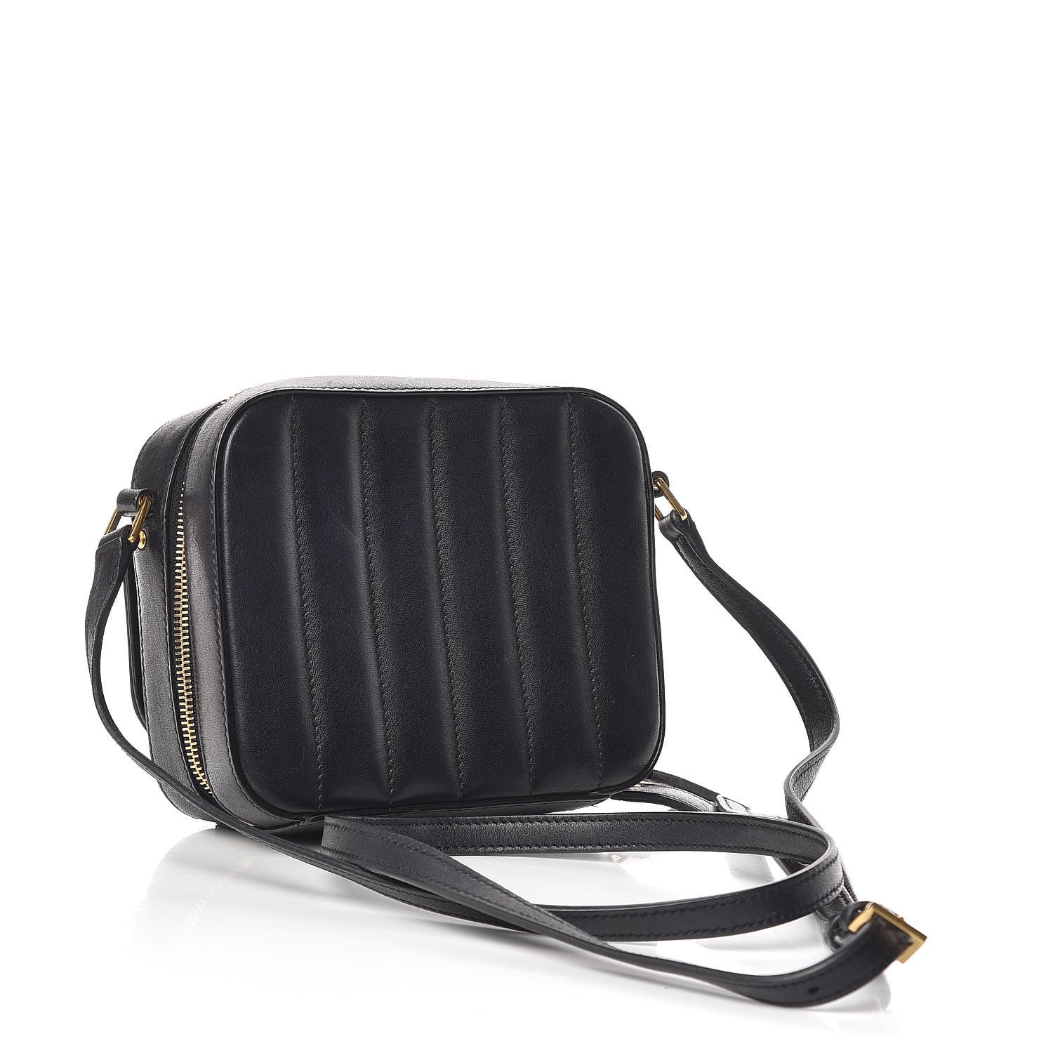 Saint Laurent Lambskin Matelasse Monogram Toy Vicky Camera Bag Black 3 of 11