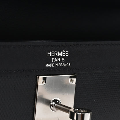 Hermes Berline Toile Swift Kelly Sellier 32 Black Ecru 6 of 10