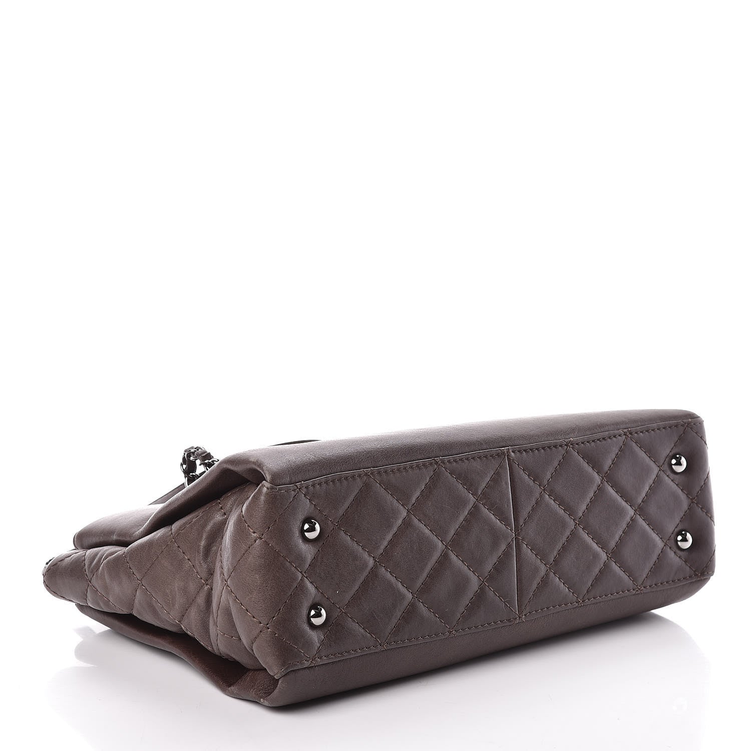 Chanel Calfskin Zipped Shopping Tote Grey 4 of 13