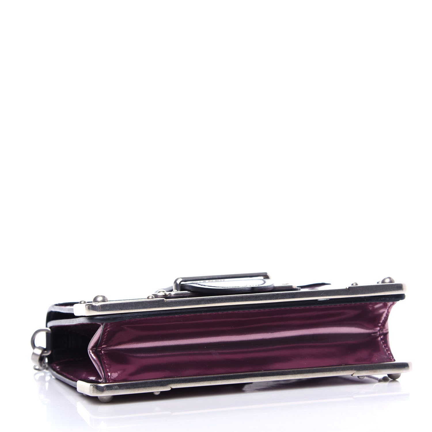 Prada Metallic Vitello Saffiano Cahier Bag Ferro Black 4 of 10