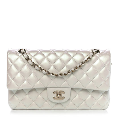 Chanel Iridescent Calfskin Quilted Medium Double Flap White 1 of 11